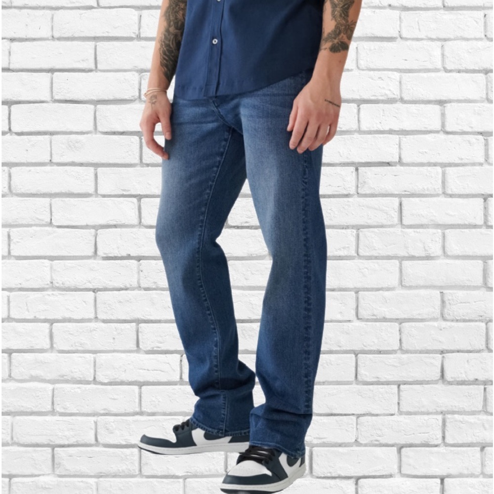 True Religion Danny Section Jeans Mens 36 Dark Wash Straight Leg Made in USA